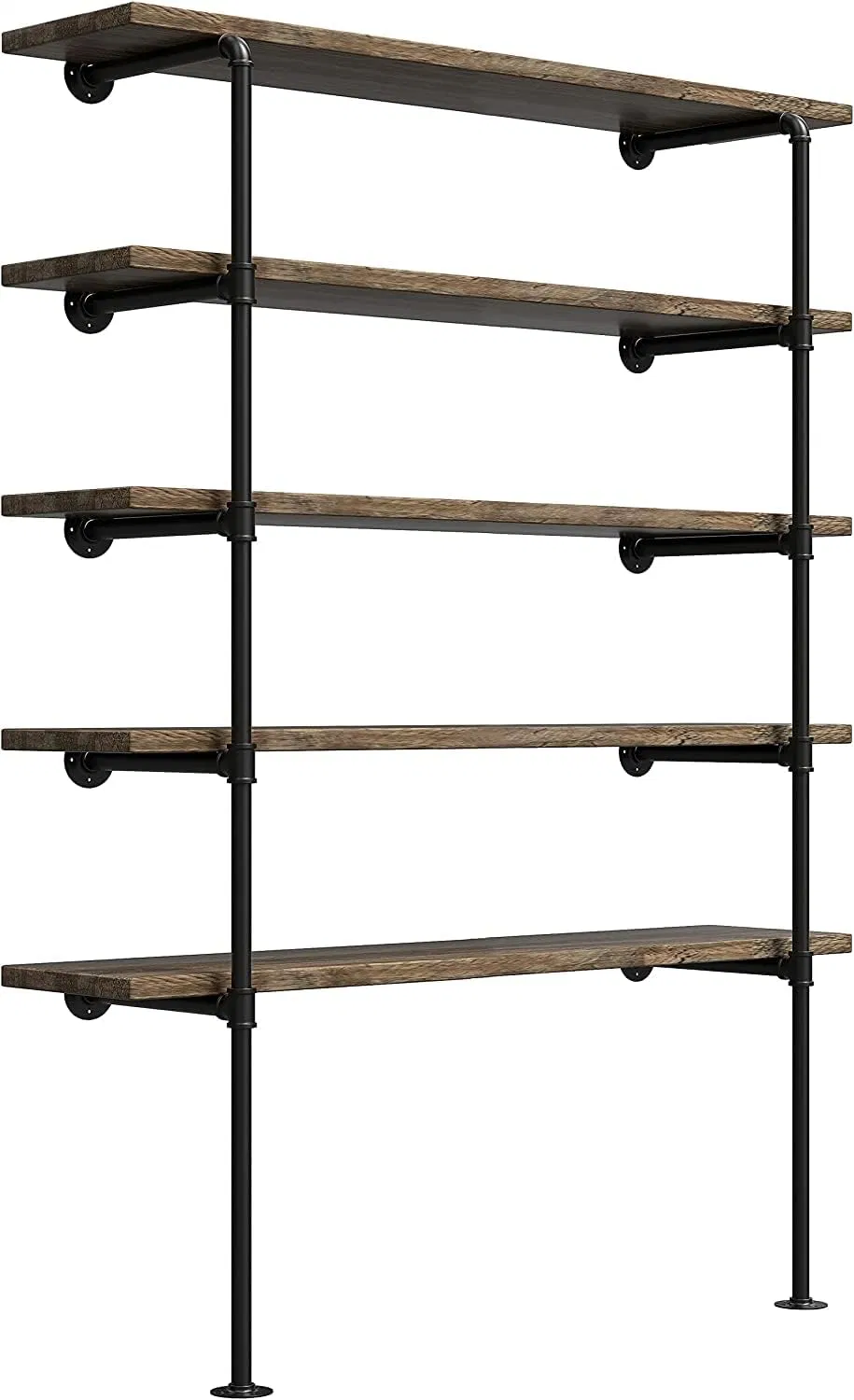 The Sell Like Hot Cakes Industrial Wall Mount Iron Pipe Shelf Shelves Shelving Bracket Vintage Retro Black Wooden Pipe Shelf