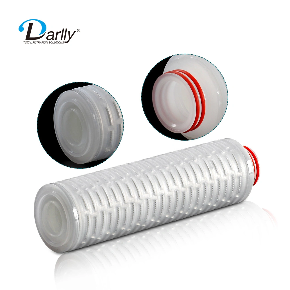 Darlly Hydrophilic PVDF Membrane 0.22um Pleated Filter Cartridge for Protein Purification with Ultra Low Protein Binding 10/20/30/40"