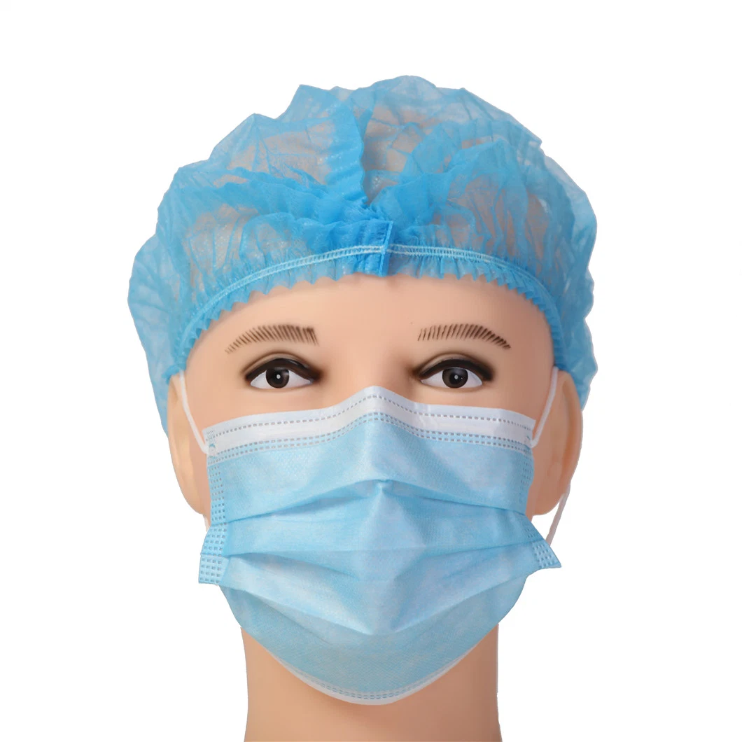 Factory fabrica de telas azul de 3 médicos desechables Mascarilla para todas las personas con la norma EN14683