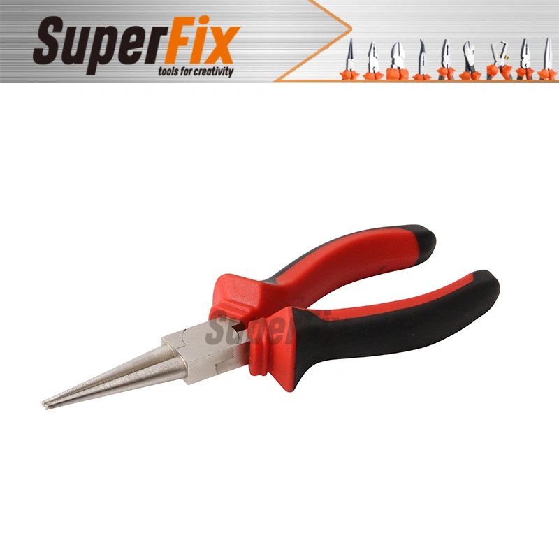 Alicate Professional Plier with PVC Handle, Polish Finish, Carbon Steel, Funcitonal/Cutting/Twisting/Clamping, Long Nose Pliers