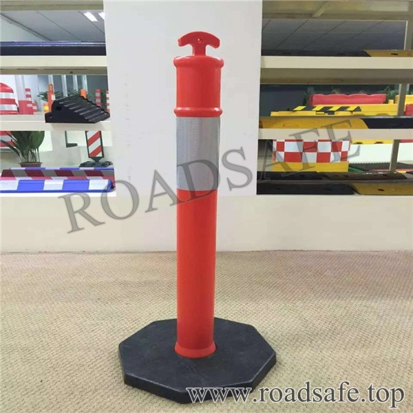 High Visible T-Top 1100mm Reflective Removable Plastic Bollard Spring Delineator Post