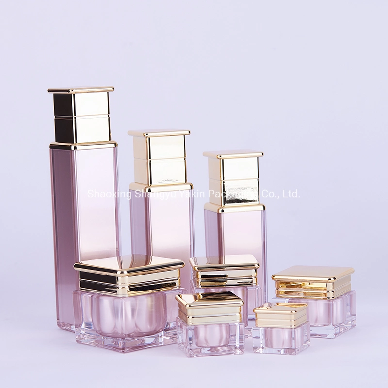 Wholesale/Supplier Luxury Cosmetic Packaging Plastic Bottle Sets Empty Cream Jar and Lotion Pump Bottle Skin Care Acrylic Cosmetic Jar