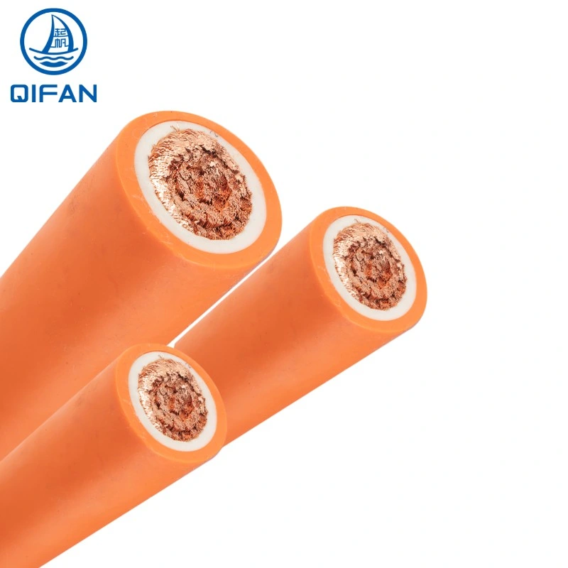 Heavy Duty Natural Flexible PVC or Neoprene Rubber Welding Cable 1 1/0 2/0awgwith Black or Orange Color