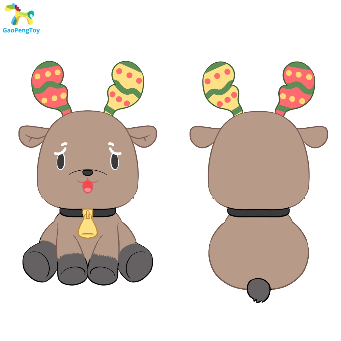 Castanho Deer Elk como decorações Stuffed Animal Toy Custom Christmas Presentes