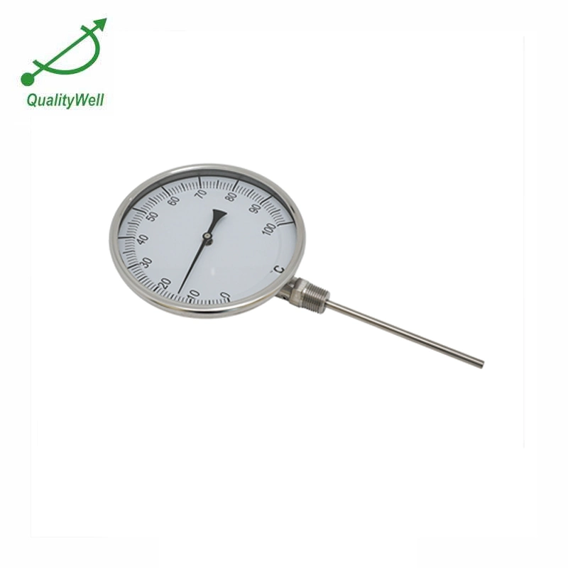 I600c Bottom Connection All Ss 6'' Bimetal Pipe Thermometer Gauge