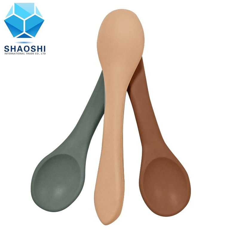 Silicon Training Spoon Custom Logo Wholesale Price Non-Toxic Silicone Newborn Baby Spoon