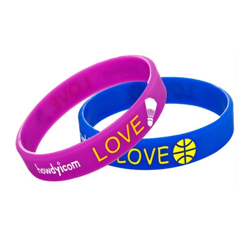 Custom Logo Silicone Bracelet Rubber Wristbands for Sports Teams Games