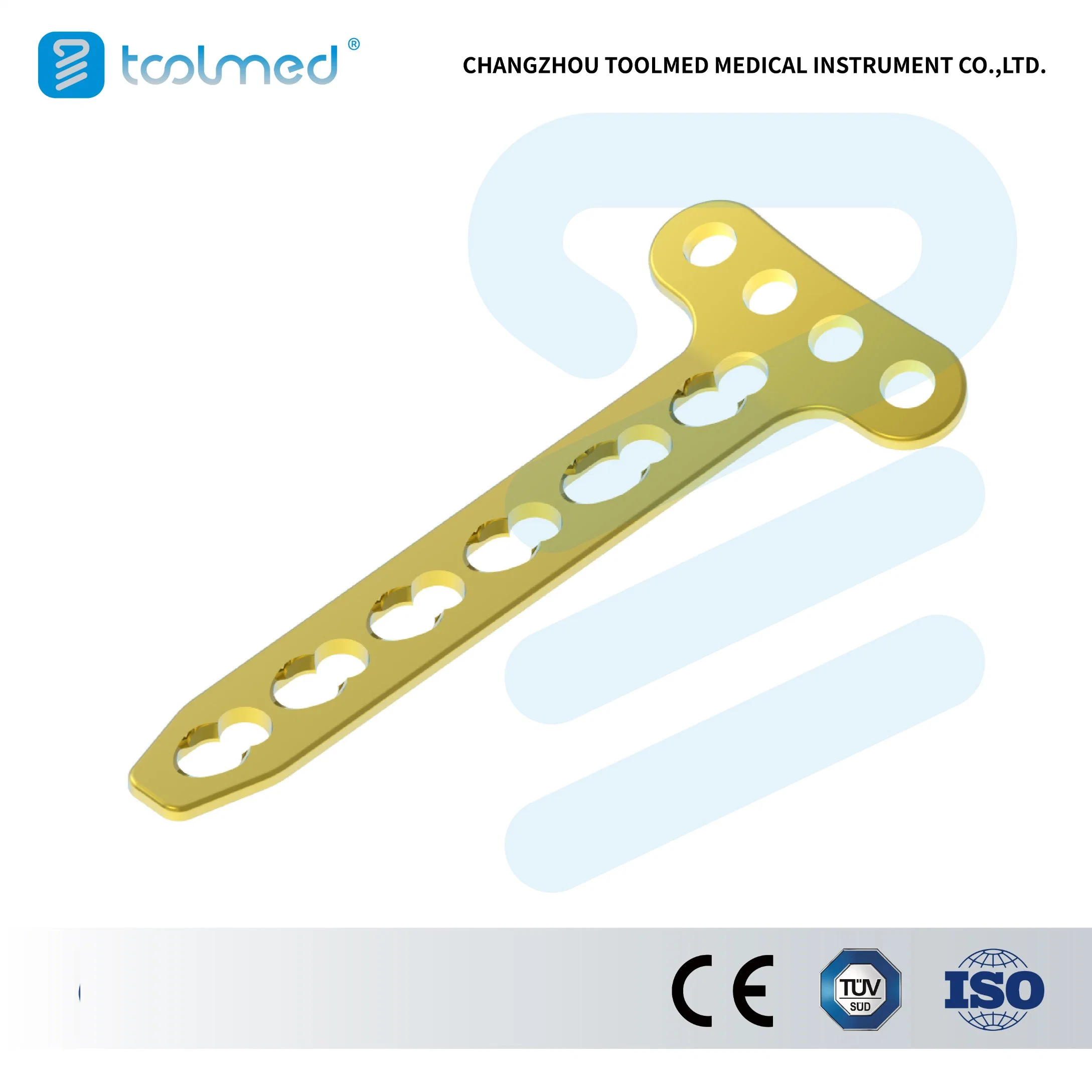 Small T Locking Compression Bone Plate Head Holes 4, Small Fragment LCP System, Titanium Orthopedic Surgical Implant for Trauma Surgery, Medical Products CE&ISO