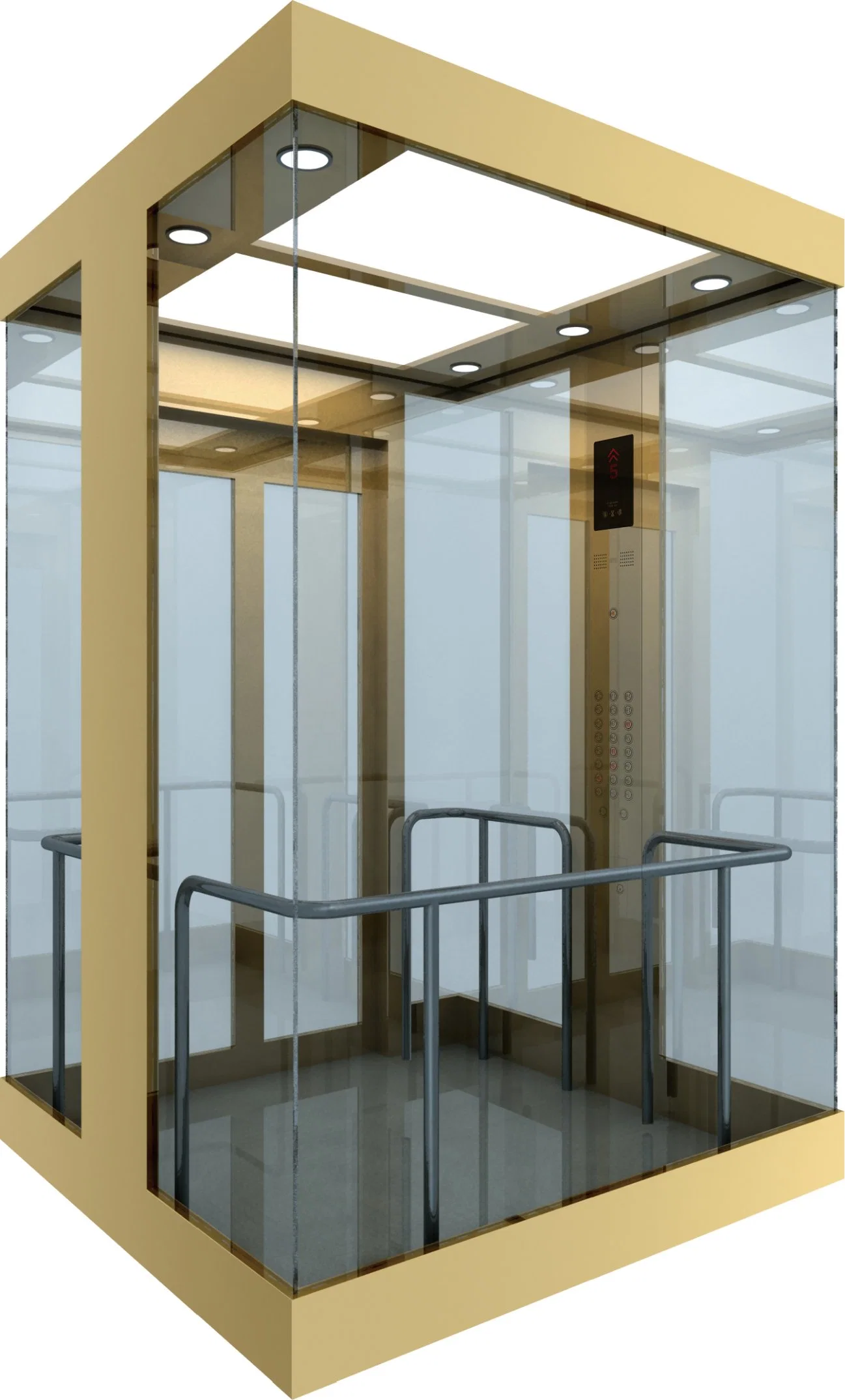 1000kg 13 Persons Full Glass Sightseeing Passenger Elevator