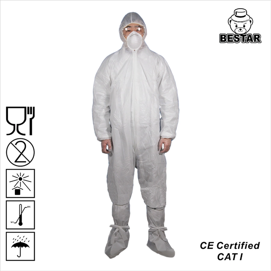 Waterprood Spp+PE Disposable Coveralls with Hood