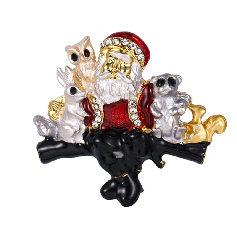 Factory Wholesale/Supplier Fashion Christmas Tree Brooches Colorful Rhinestone Pins