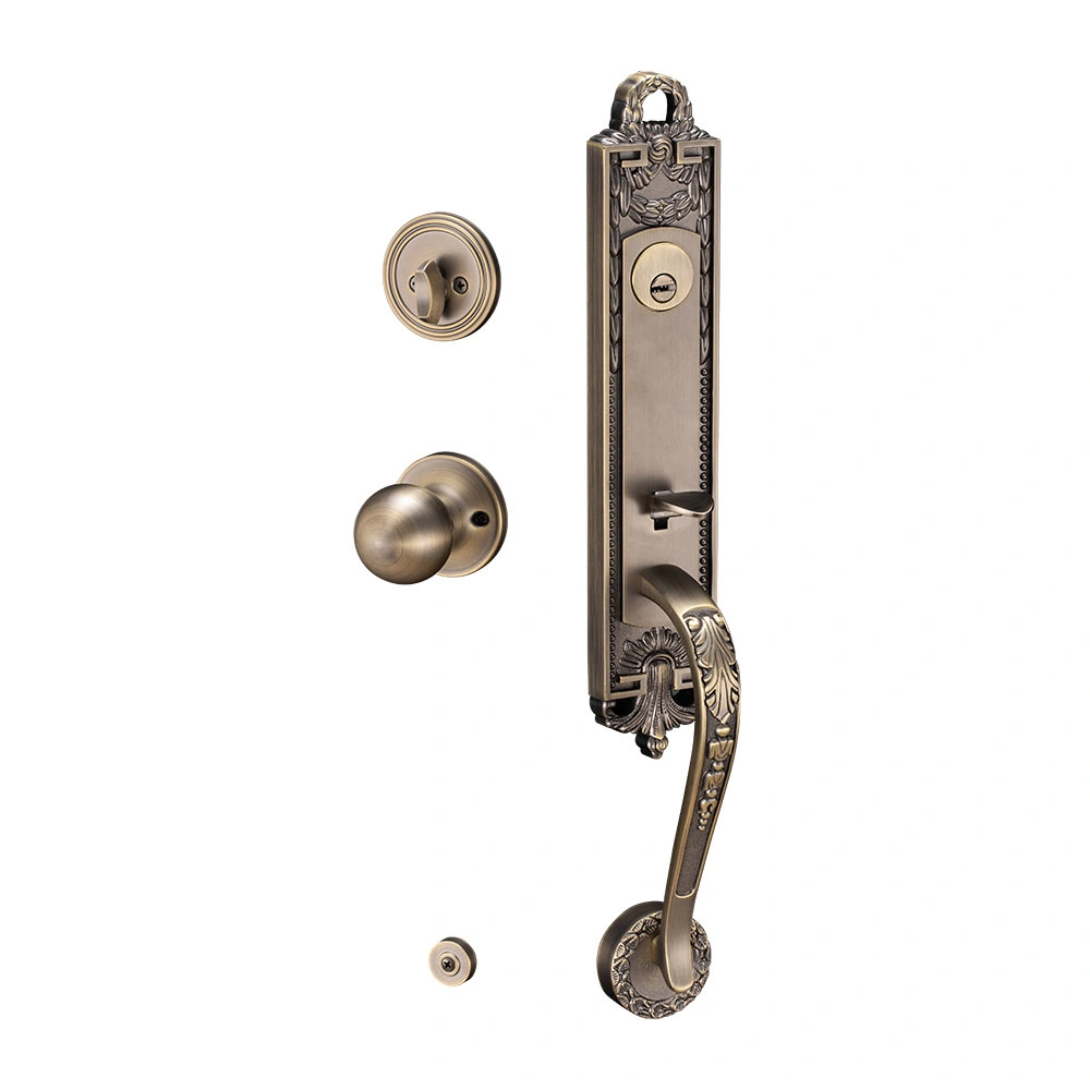 American Zinc Alloy Mechanical Key Lock Door Handle Hardware