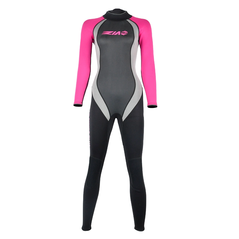 La mujer traje de neopreno 3mm tutor plena trajes de buceo Surf nadar Long Sleeve mantenga caliente Back Zip para deportes de agua