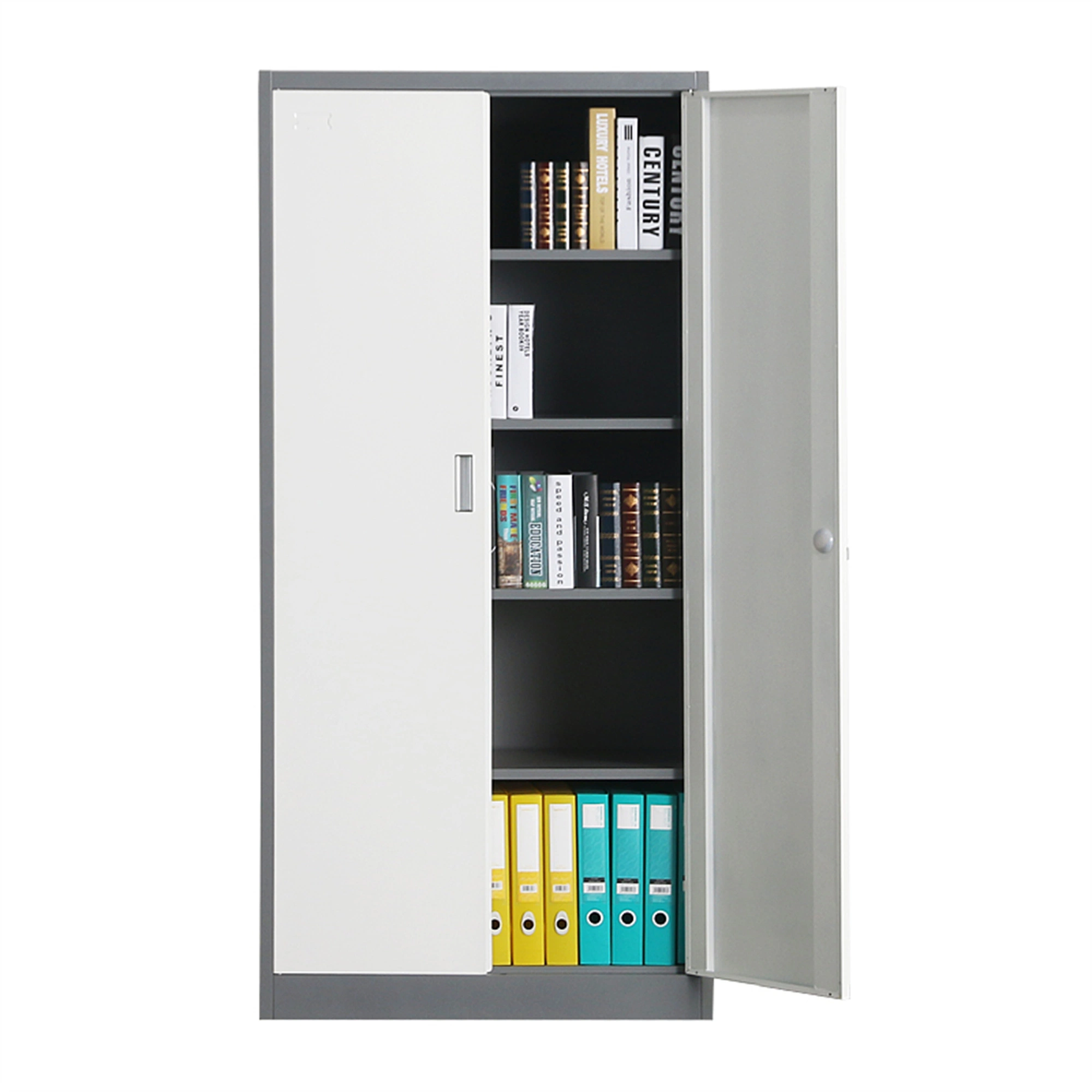 Tall Stationary Metal Cupboard Furniture Steel 2 Door Cabinet for Office Use Safe Storage Iron Cupboard with Lock