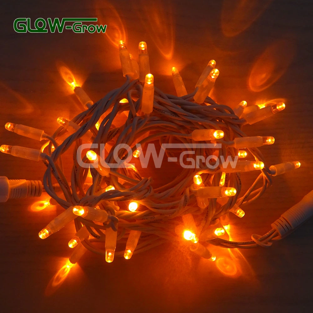 Outdoor IP65 Waterproof Rubber Cable LED String Light Chain for Christmas Decoration with Blue Flash Bulb