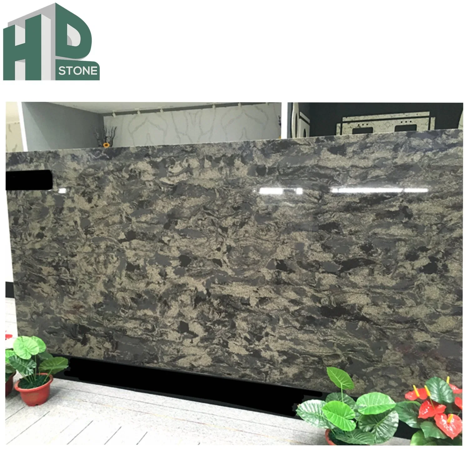 Artificial Mysterious Green Quartz Stone Big Slabs