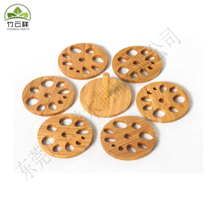 Functional Wooden Coasters in The Shape of Lotus Roots