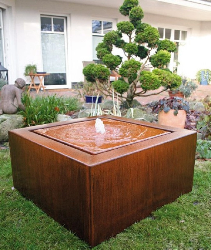 نافورة Table Water Fountain Corten Steen Square Garden Water