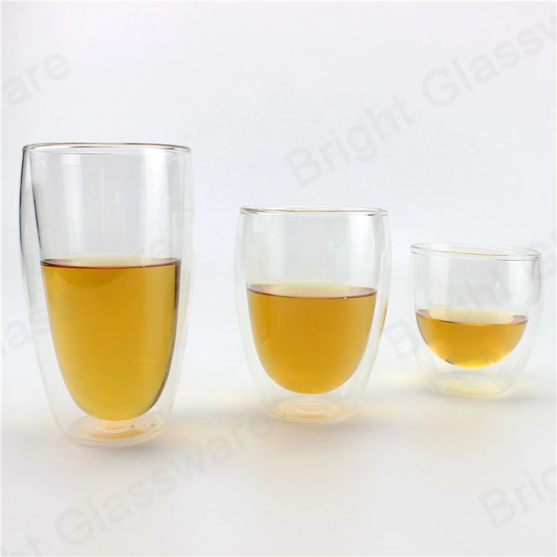 Haute qualité en verre Pyrex double paroi thé café Beer Cup