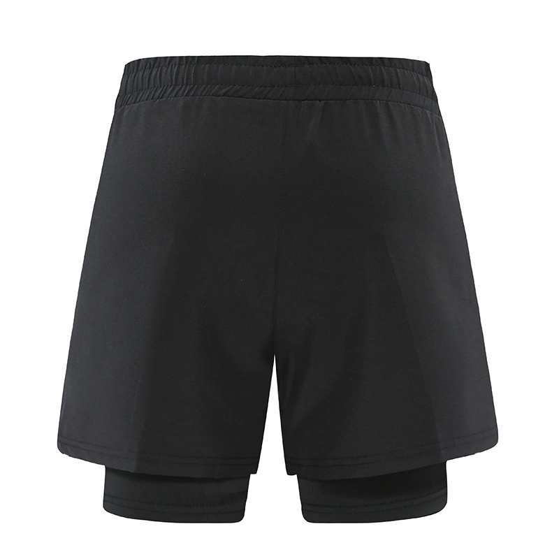 Pantalón corto atlético de doble capa Zipper Pocket Jogger Shorts Hombre de running Ropa de entrenamiento para gimnasio