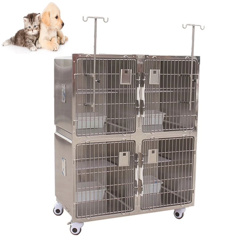 Veterinary Stainless Steel Cage Small Animals Rabbit 4 Layer 2 Layer Stainless Steel Cat Breeding Cage