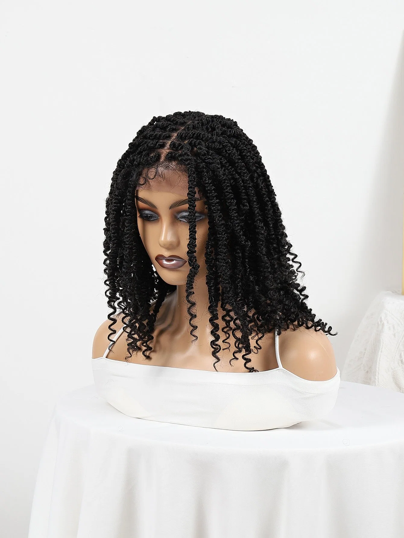 High quality/High cost performance French Curl Braiding Hair Wigs Glueless HD Lace Front Wigs for Black Women Braided Wig Bulk Wholesale/Supplier