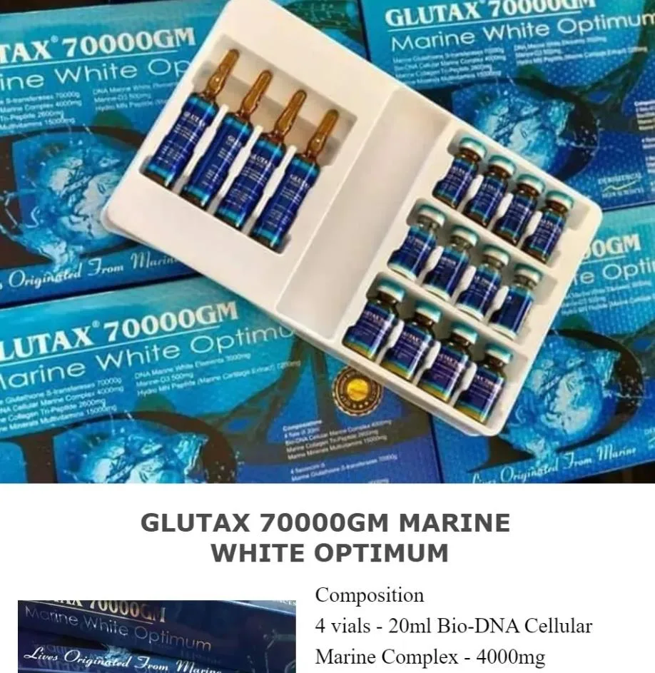 Glutax 2000GS blanchissant la peau d'injection de glutathion authentique de la glutathion Luthione Vitaminc d'injection