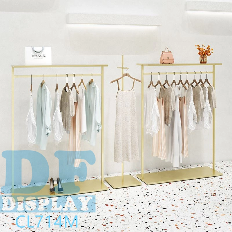 Boutique Gold Clothing Display Rack Clothing Store Display Stands Exhibition Display Clothes Stand Clothes Shop Display Furniture