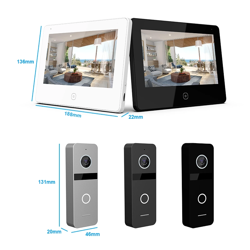 HD Touch Screen Home Security 7 Inches Video Door Phone Intercom System