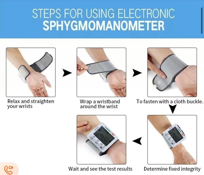 Portable Intelligent Wrist Blood Pressure Monitor Sphygmomanometer