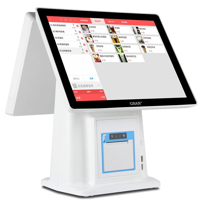 15 Zoll Dual-Screen Terminal Touchscreen Kasse für Supermarkt