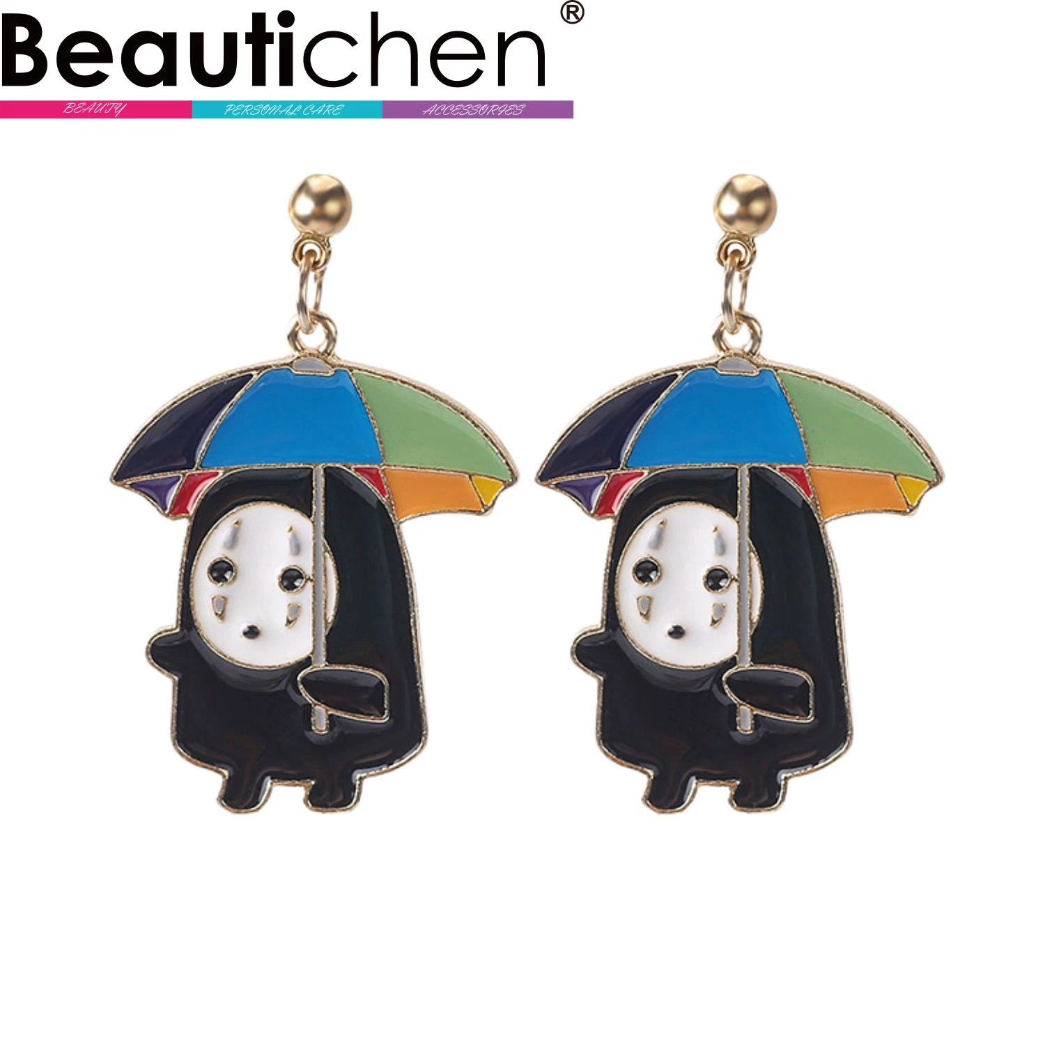 Beautichen Wholesale Cartoon Anime Spirited Away Ghost Earrings Personality Custom Alloy Stud Earrings Jewelry Gifts