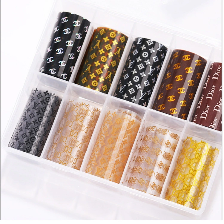 10 Rolls Designer Nail Beauty Foil 3D логотип