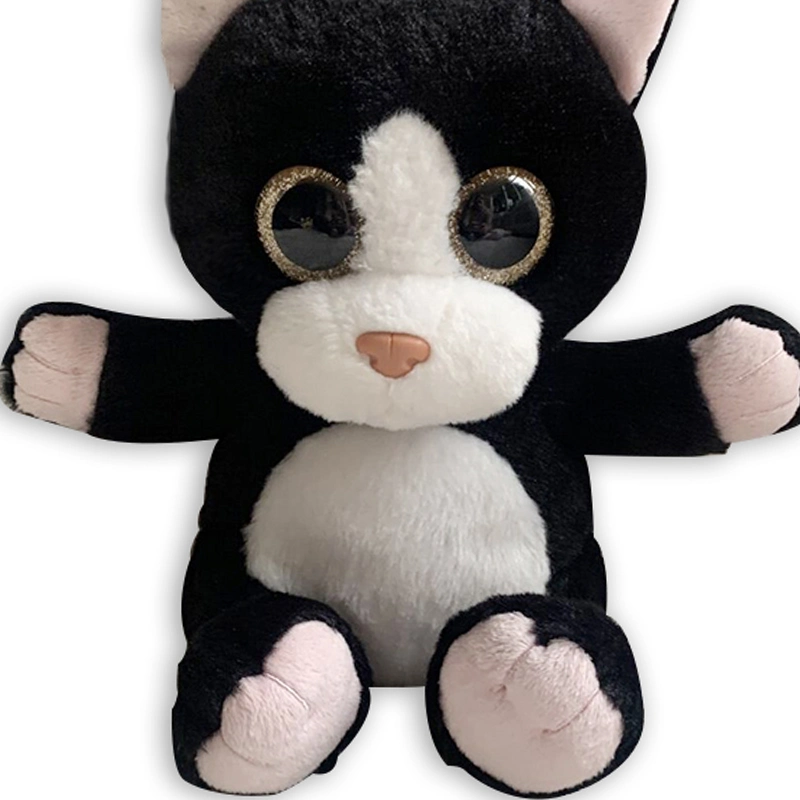 Cute Big Eyes 20cm Soft Black Stuffed Animal Lovely Plush Toy Cats