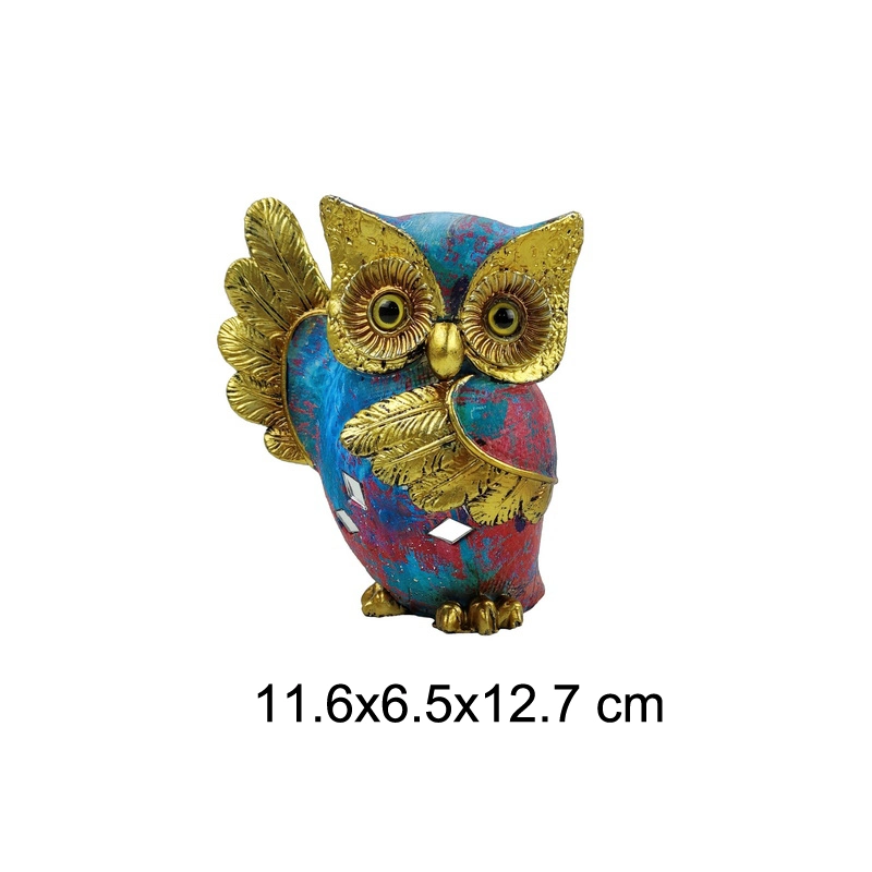La moderna decoración del hogar regalos Accesorios figuras de animales de la resina Owl Escultura Artesanía