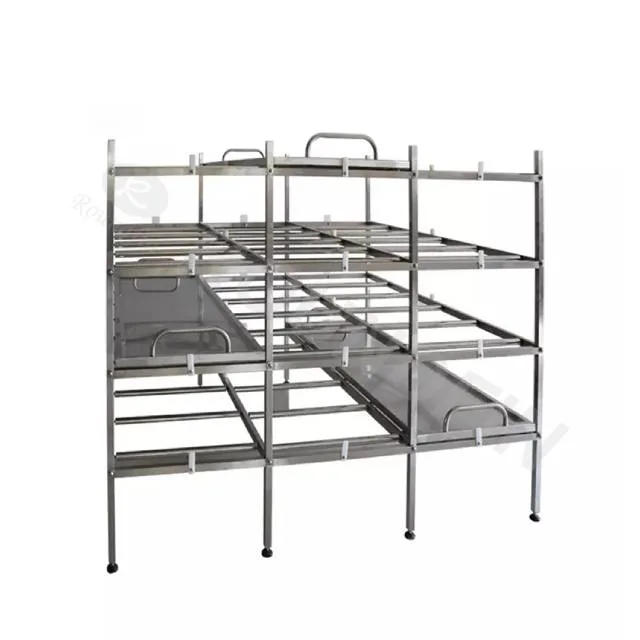 Roundfin 304 Stainless Steel Portable Mortuary Rack Shelf Corpses Storage Rack