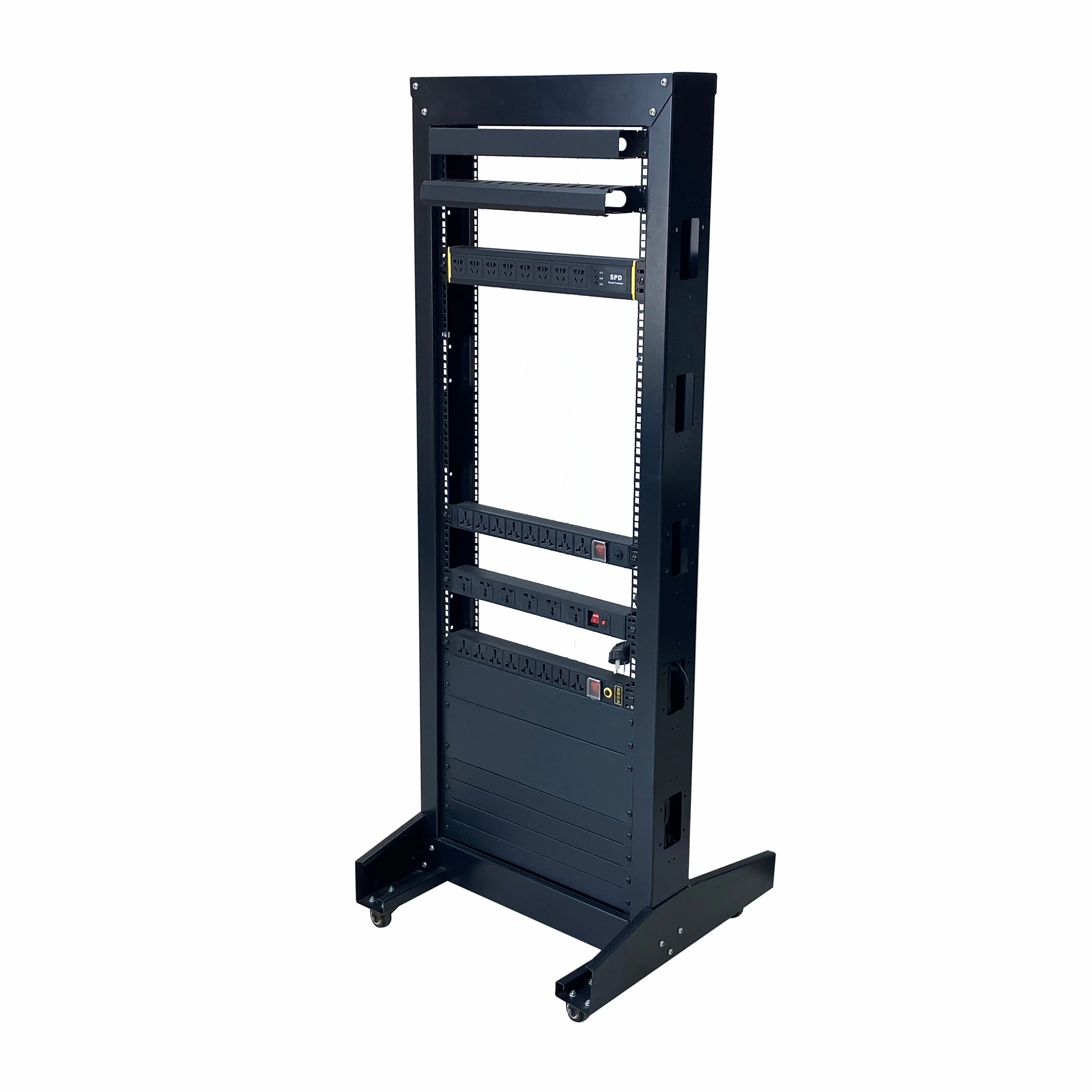 High quality/High cost performance  32u 2-Post Open Frame Rack Shelf with 4 PDU