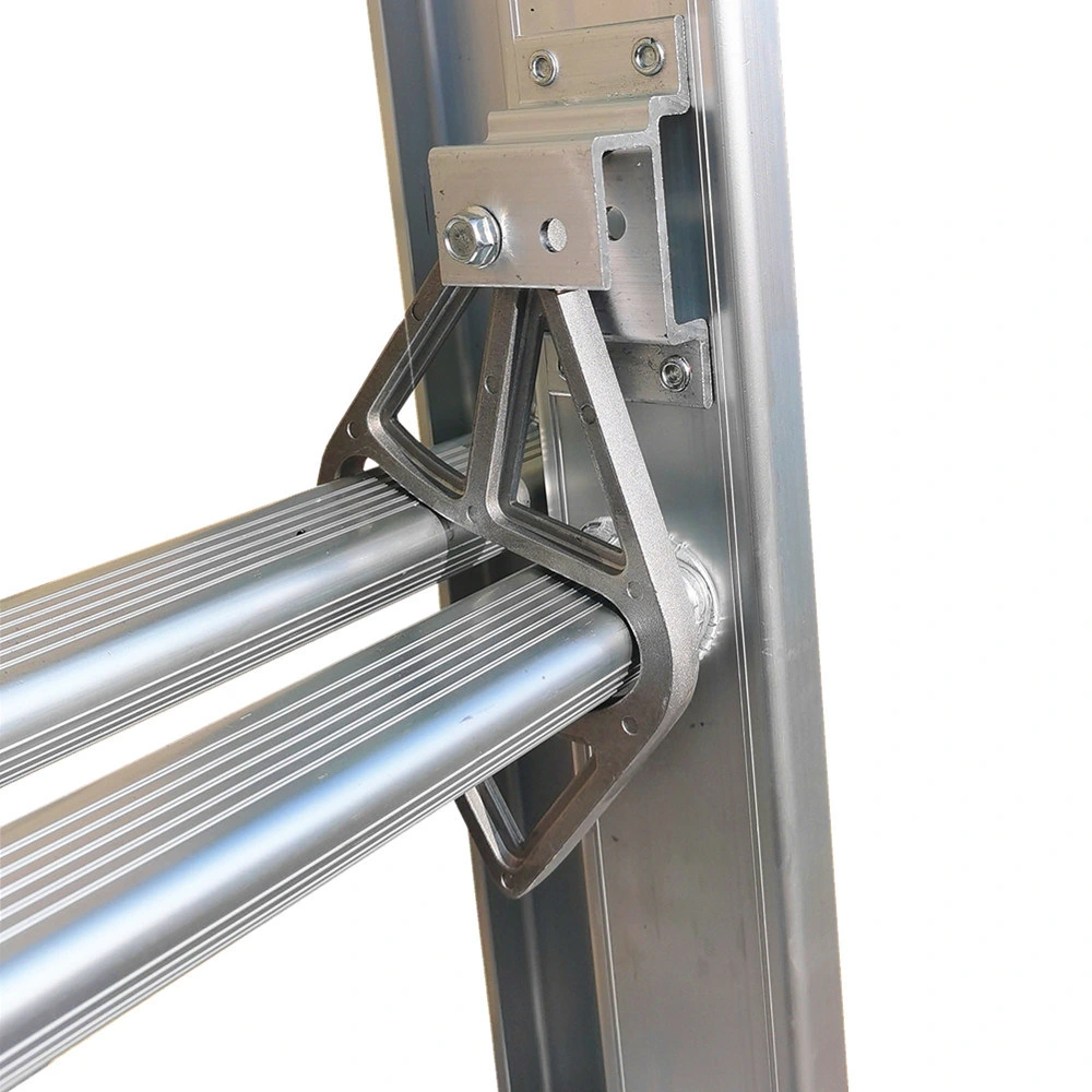 Peldaño en forma de D de buena calidad de la cuerda de Aluminio escalera de doble extensión operada