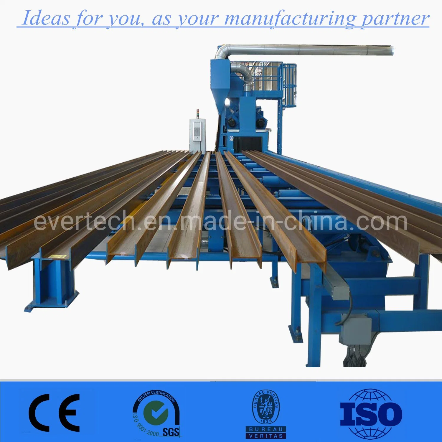 Steel Profile Steel H-Beam Welding Steel Shot Blasting Machine/Roller Conveyor Shot Blasting Machine