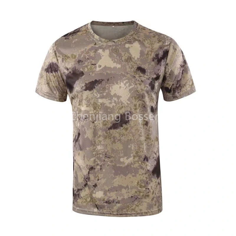 La Chine usine de T-shirt imprimé camouflage de conception personnalisée OEM Outdoor Polyester maillot à séchage rapide