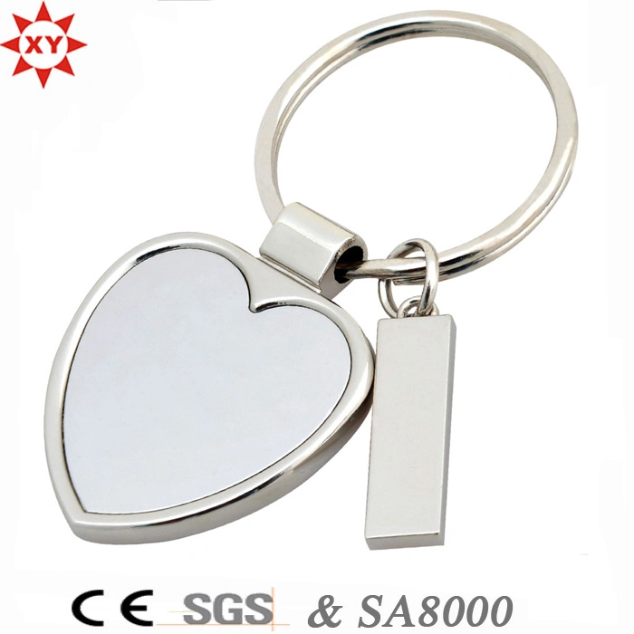 Promoción forma de corazón personalizado Blank Metal llavero