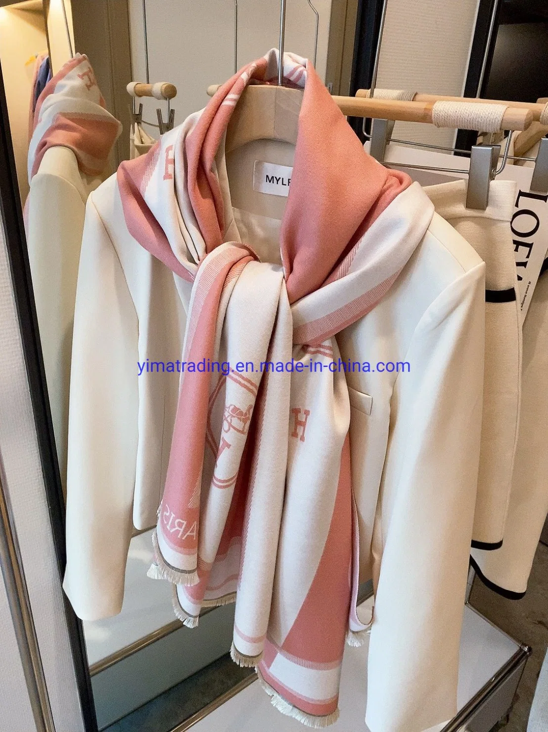 الجملة العلامة التجارية H&amp;emacr ؛ وRmes's Scarf Cashmere Scarf Merino Wool النسخة المتماثلة المصمم العلامة التجارية السيدات وشاح النساء shawl من مصمم Scarfs