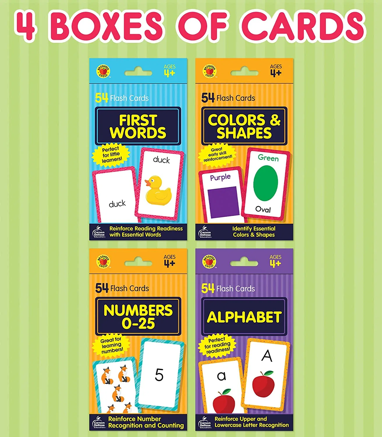 Numbers, Colors, Shapes, Sight Words, and Alphabet Flash Cards for Preschool