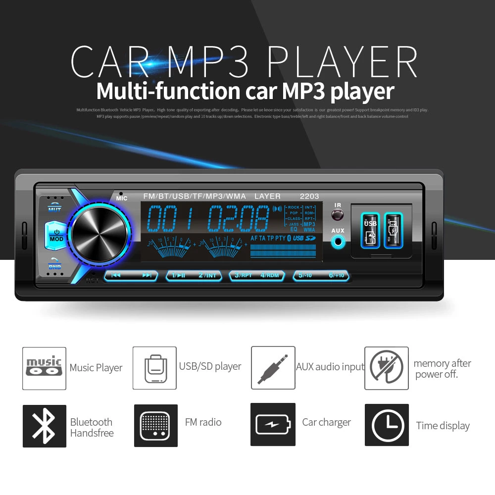 سيارة بالجملة إلكترونيات Bluetooth سيارة صوت راديو FM سيارة MP3 مشغل مع شاشة LCD