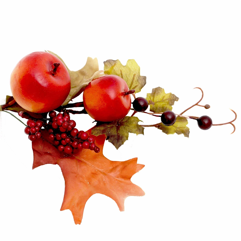 Apple artificielle des fruits de la Direction générale des feuilles de raisin vert faite à la main pour l'automne décorations Festival vacances Home Decor Red Berry Bunch