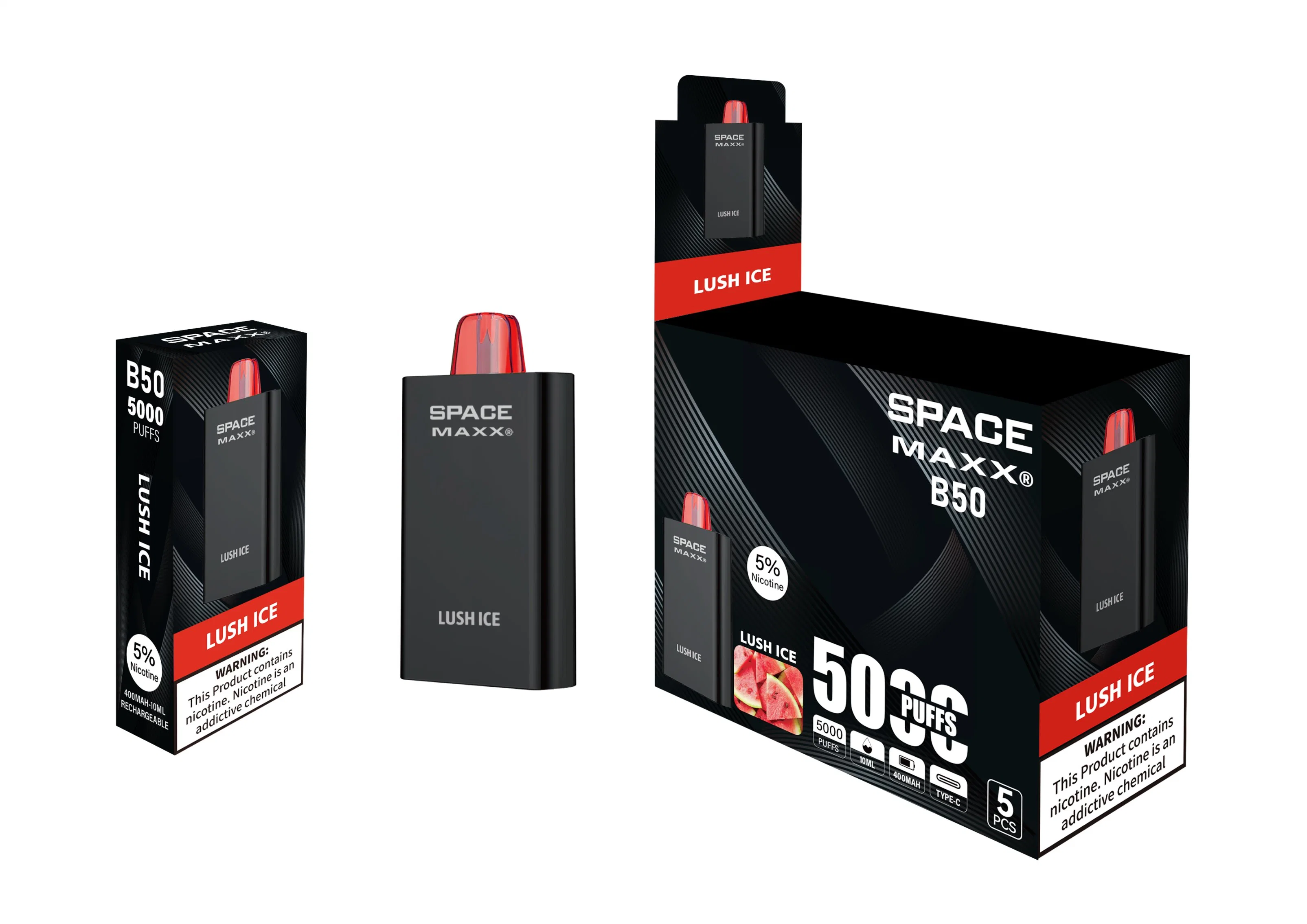 100% hohe Qualität untere MOQ Beliebte Modell Space Maxx B50 5000 7000 8000 9000 Puffs Einweg-Vape Pen Stil