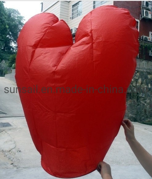 Sky Lantern Linterna Kongming en forma de corazón que deseen lámparas para fiesta de cumpleaños