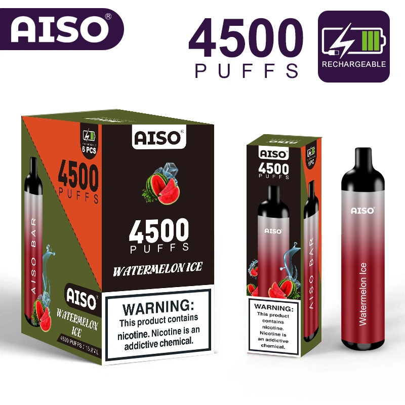 Newest&Hottest Disposable/Chargeable Vape Pen Style Aiso Bar 4500 Puffs Electronic Gift for Christmas