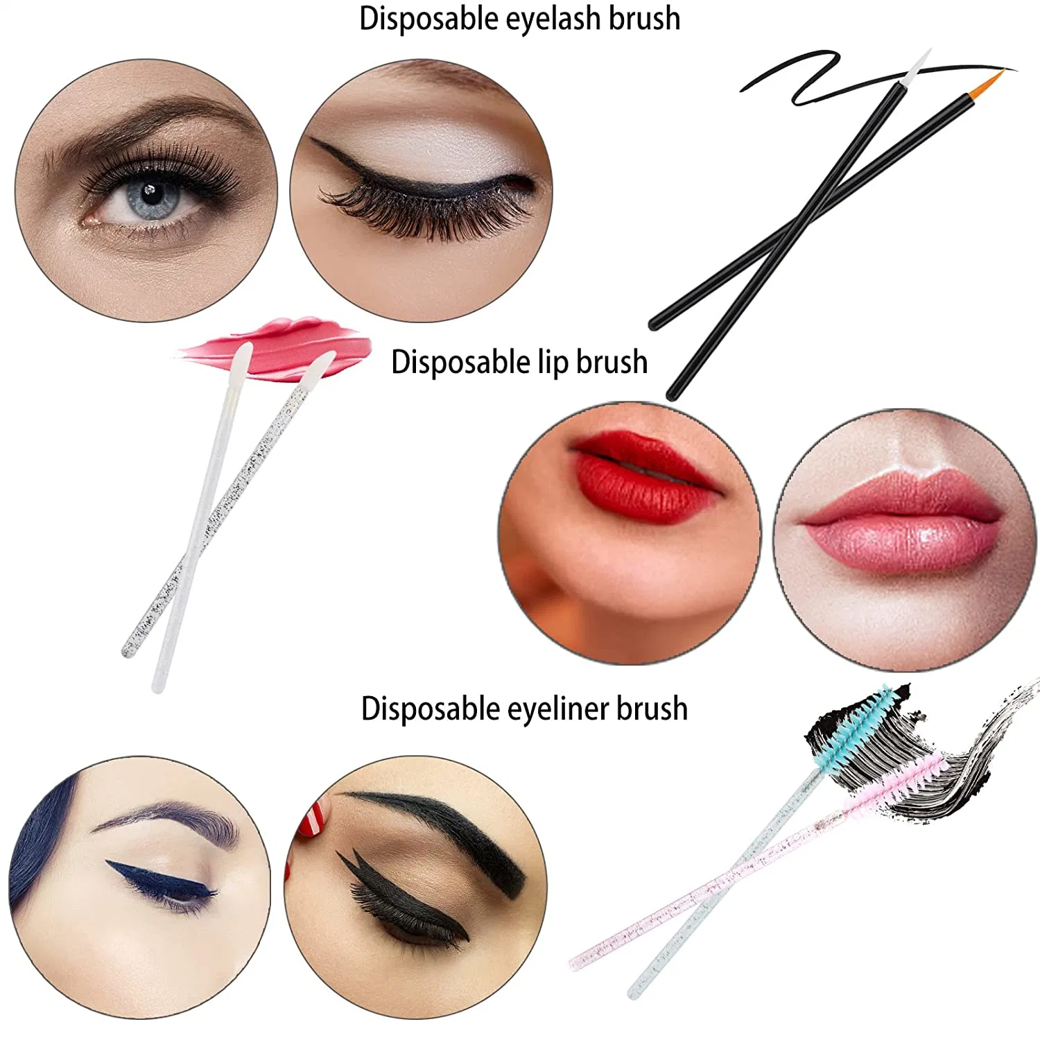 Hot Sale Disposable Crystal Lip Liner Gloss Makeup Glitter Brushes Lip Applicator Tool Brush Lipstick Lip Gloss Wands