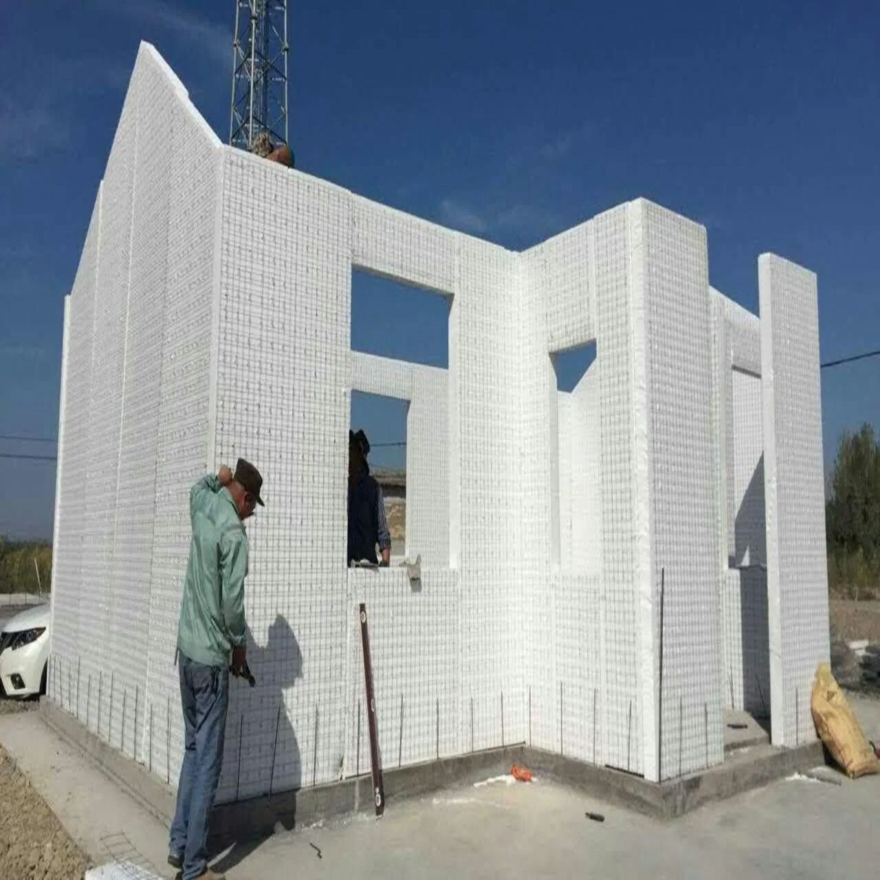 3D Panel decorativo de pared EPS/PU /Rock Wool Sandwich Panel para Guardhouse